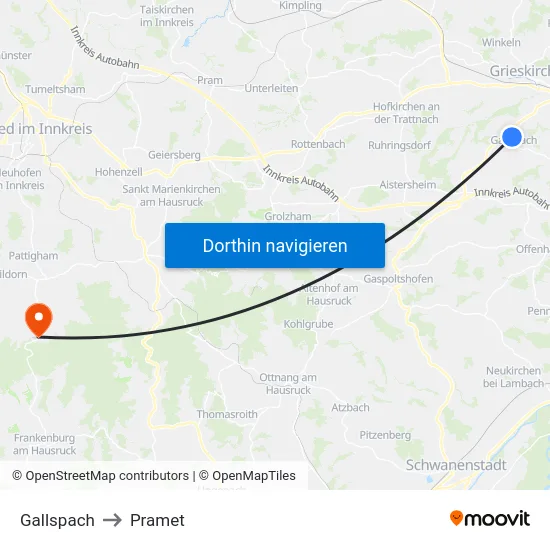 Gallspach to Pramet map