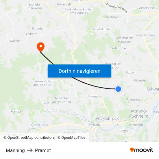 Manning to Pramet map