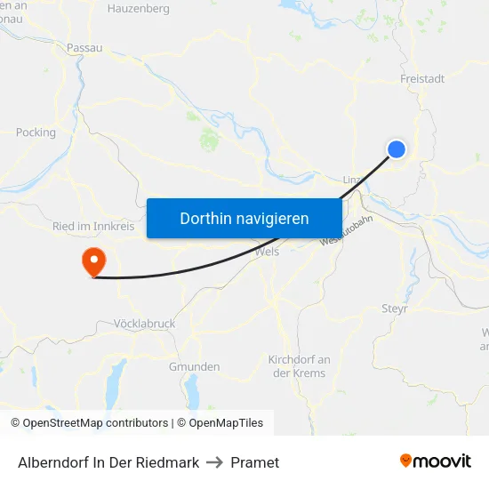 Alberndorf In Der Riedmark to Pramet map