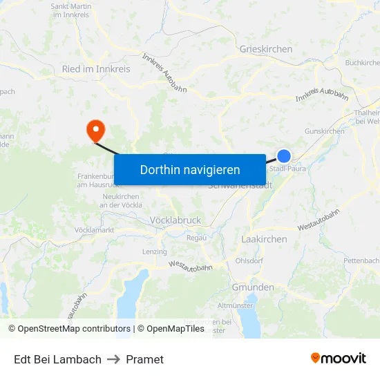 Edt Bei Lambach to Pramet map