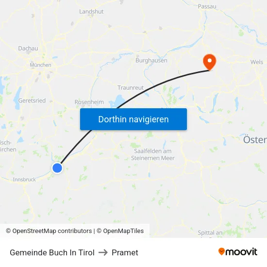 Gemeinde Buch In Tirol to Pramet map