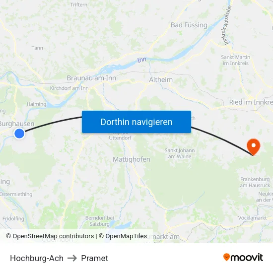 Hochburg-Ach to Pramet map