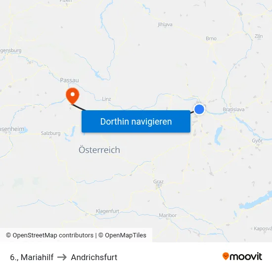 6., Mariahilf to Andrichsfurt map