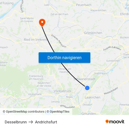 Desselbrunn to Andrichsfurt map