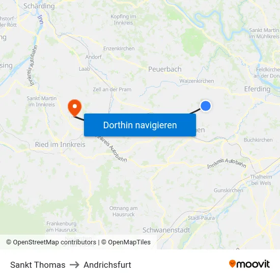 Sankt Thomas to Andrichsfurt map