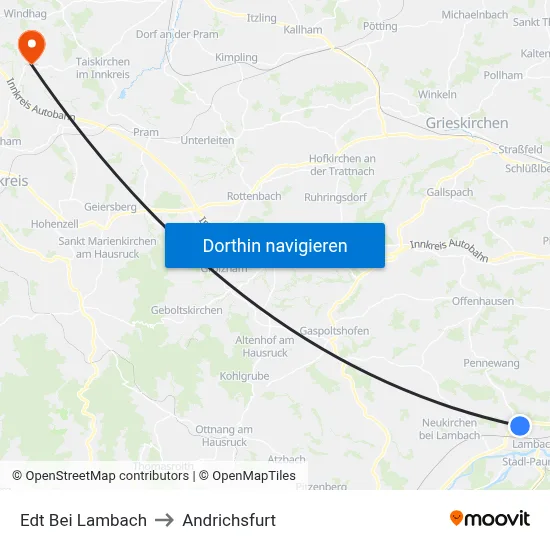 Edt Bei Lambach to Andrichsfurt map