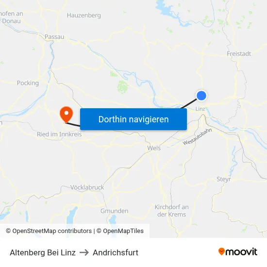 Altenberg Bei Linz to Andrichsfurt map