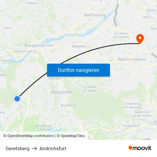 Geretsberg to Andrichsfurt map