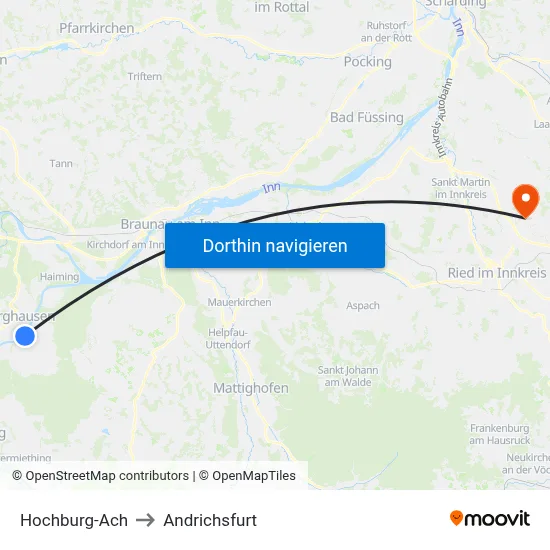 Hochburg-Ach to Andrichsfurt map