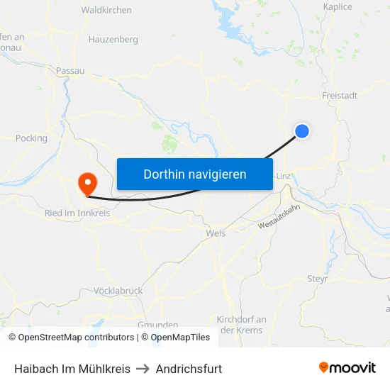 Haibach Im Mühlkreis to Andrichsfurt map