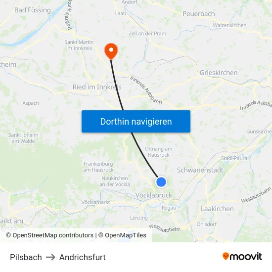 Pilsbach to Andrichsfurt map