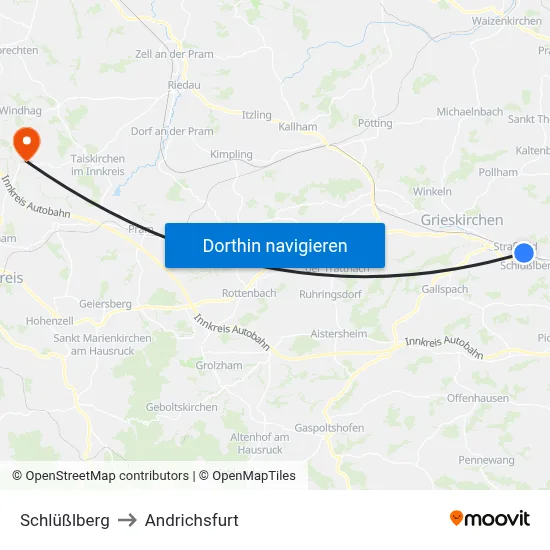 Schlüßlberg to Andrichsfurt map