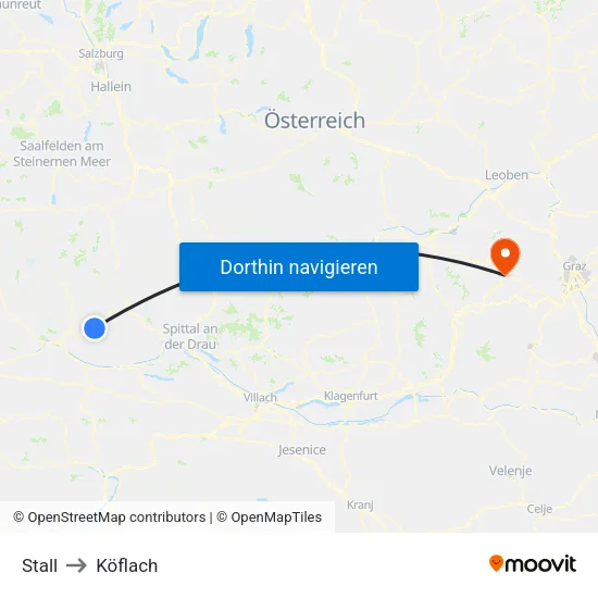 Stall to Köflach map