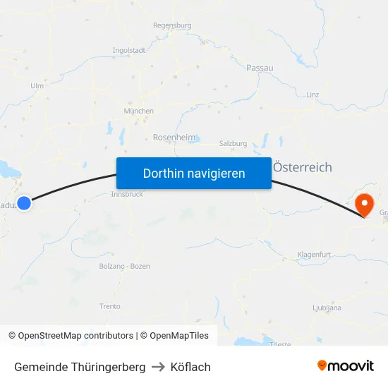 Gemeinde Thüringerberg to Köflach map