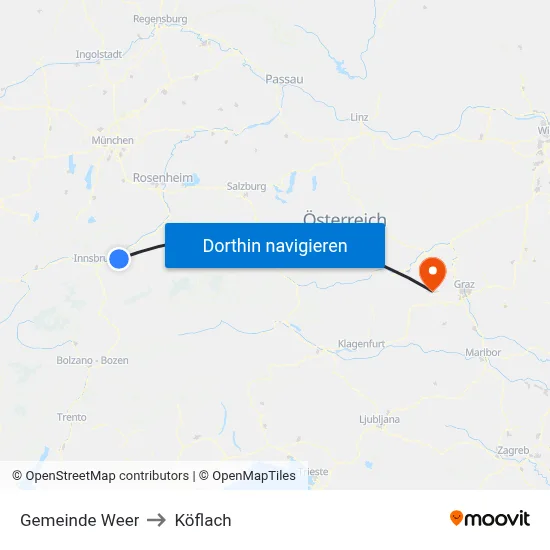 Gemeinde Weer to Köflach map
