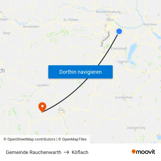 Gemeinde Rauchenwarth to Köflach map