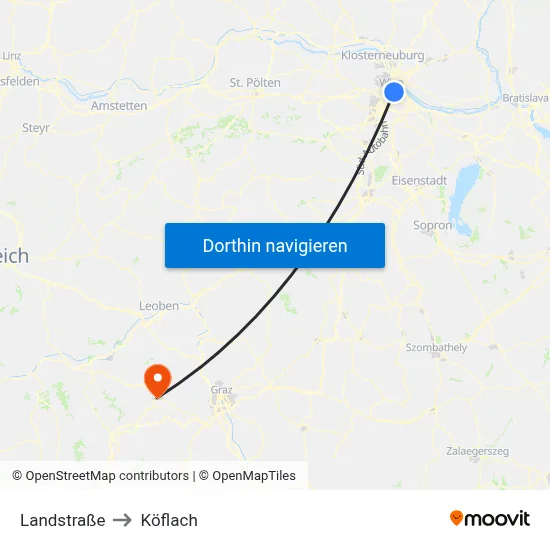 Landstraße to Köflach map
