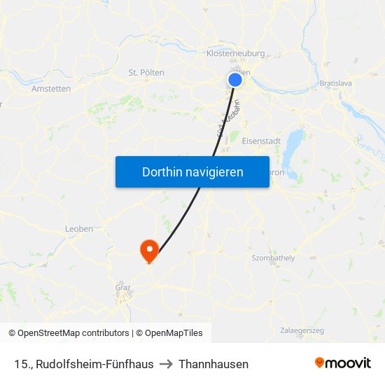 15., Rudolfsheim-Fünfhaus to Thannhausen map