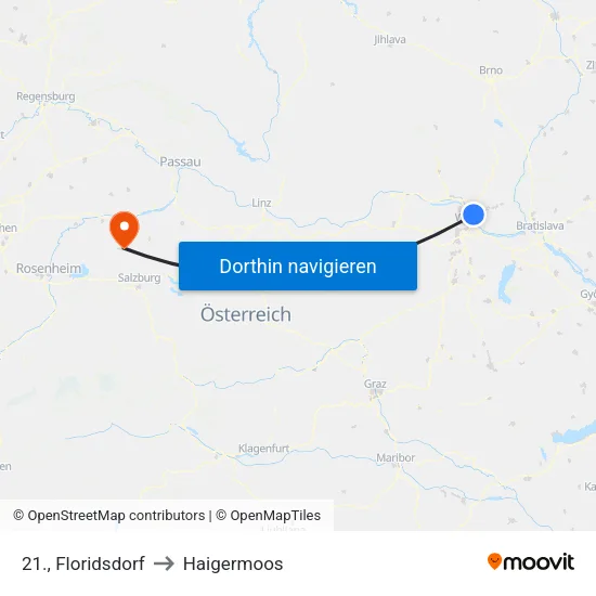 21., Floridsdorf to Haigermoos map