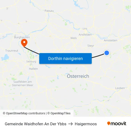 Gemeinde Waidhofen An Der Ybbs to Haigermoos map