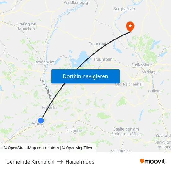 Gemeinde Kirchbichl to Haigermoos map