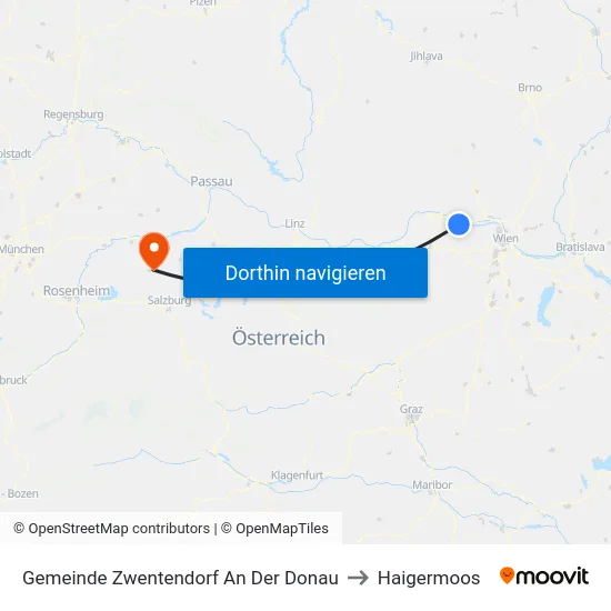 Gemeinde Zwentendorf An Der Donau to Haigermoos map