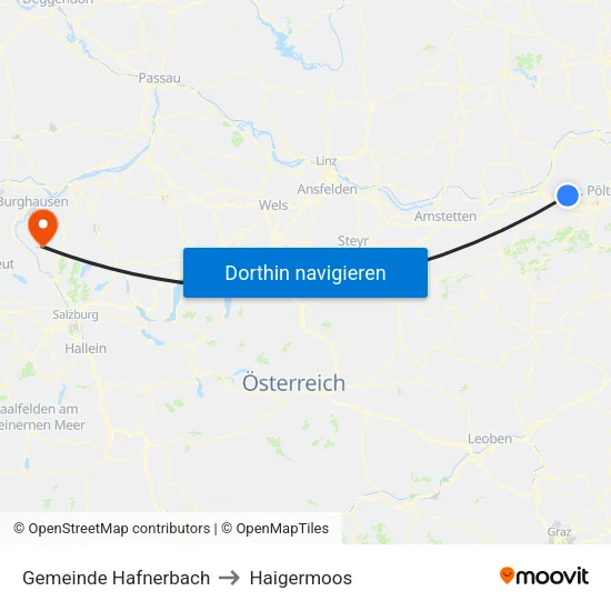 Gemeinde Hafnerbach to Haigermoos map