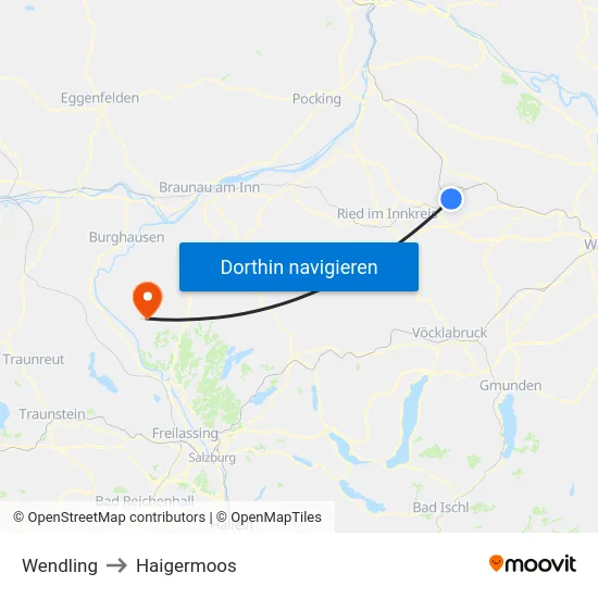 Wendling to Haigermoos map