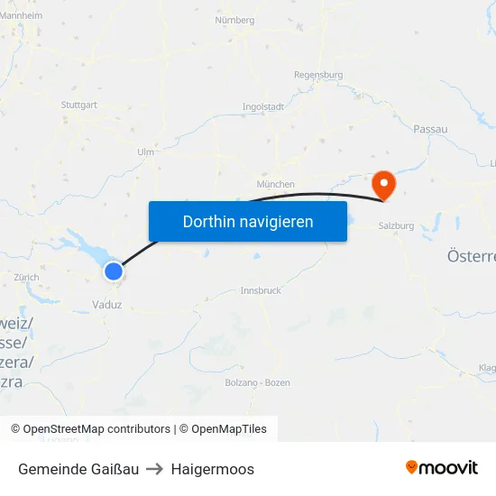 Gemeinde Gaißau to Haigermoos map