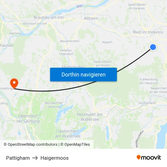 Pattigham to Haigermoos map