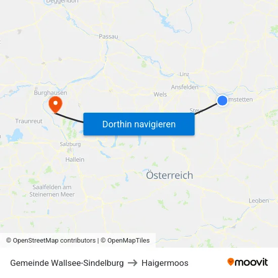 Gemeinde Wallsee-Sindelburg to Haigermoos map