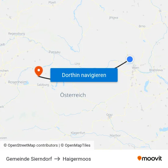 Gemeinde Sierndorf to Haigermoos map