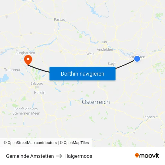 Gemeinde Amstetten to Haigermoos map