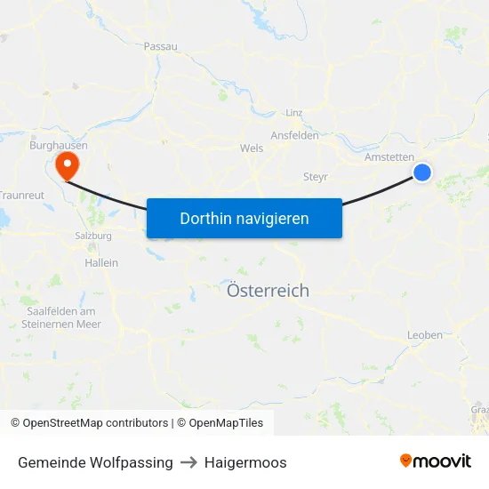 Gemeinde Wolfpassing to Haigermoos map