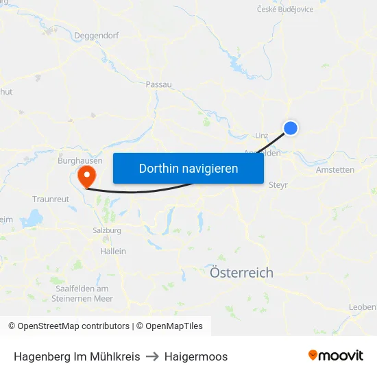 Hagenberg Im Mühlkreis to Haigermoos map