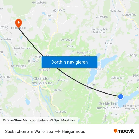 Seekirchen am Wallersee to Haigermoos map