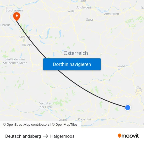 Deutschlandsberg to Haigermoos map