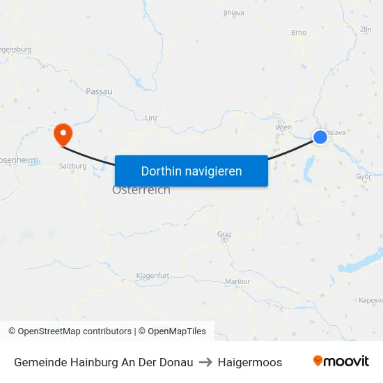 Gemeinde Hainburg An Der Donau to Haigermoos map