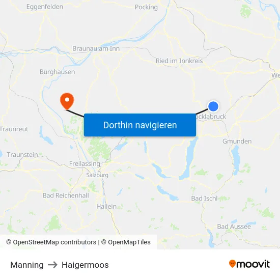 Manning to Haigermoos map