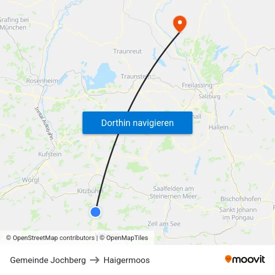 Gemeinde Jochberg to Haigermoos map