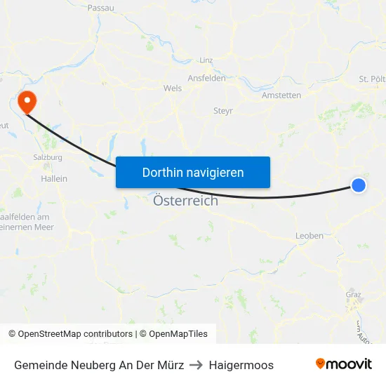 Gemeinde Neuberg An Der Mürz to Haigermoos map