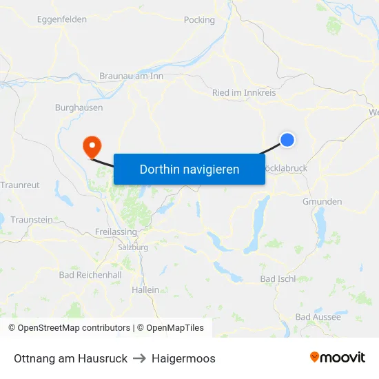 Ottnang am Hausruck to Haigermoos map