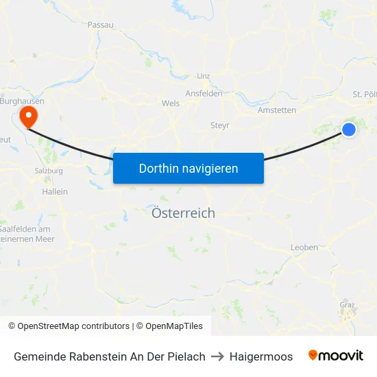 Gemeinde Rabenstein An Der Pielach to Haigermoos map