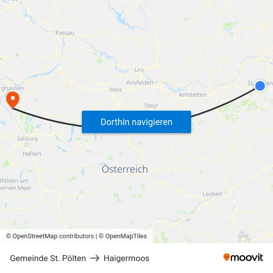 Gemeinde St. Pölten to Haigermoos map