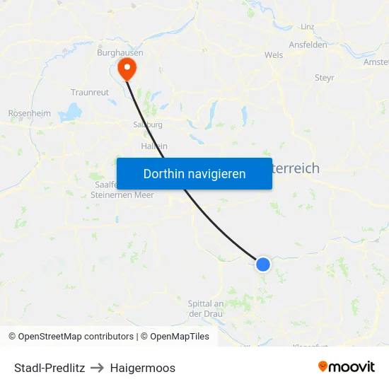 Stadl-Predlitz to Haigermoos map