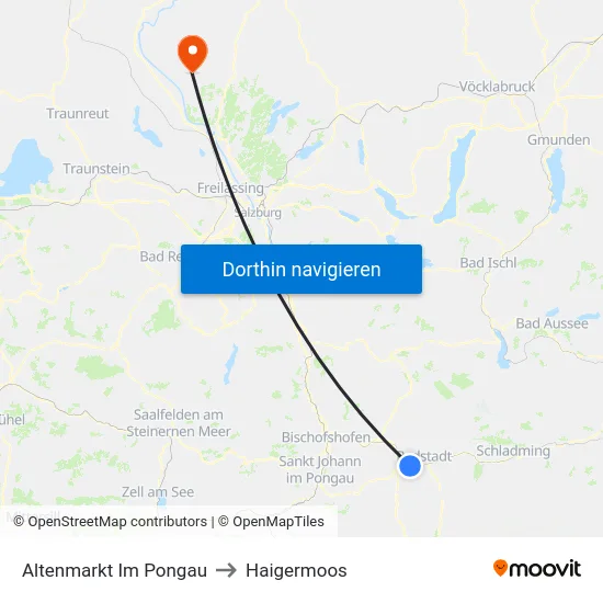 Altenmarkt Im Pongau to Haigermoos map