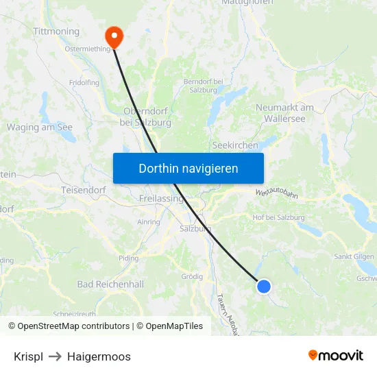 Krispl to Haigermoos map