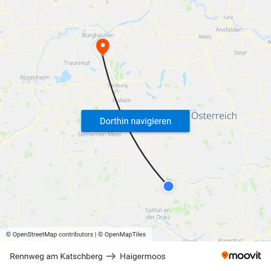Rennweg am Katschberg to Haigermoos map