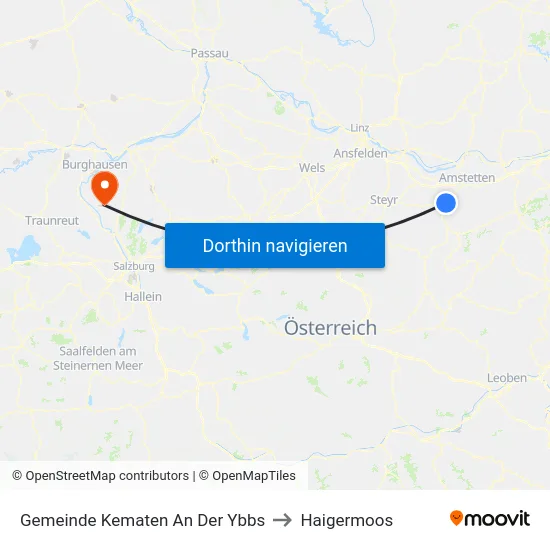 Gemeinde Kematen An Der Ybbs to Haigermoos map