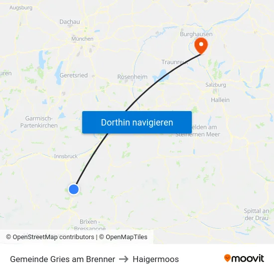 Gemeinde Gries am Brenner to Haigermoos map